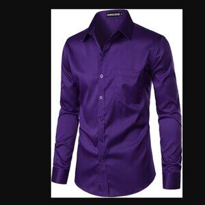 Slim Fit Dress Men's Shirt - dark purple - NEW!